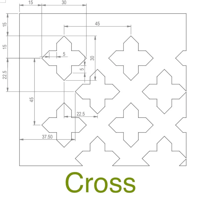 Cross Lasercut MDF Decorative Grille - Image 2