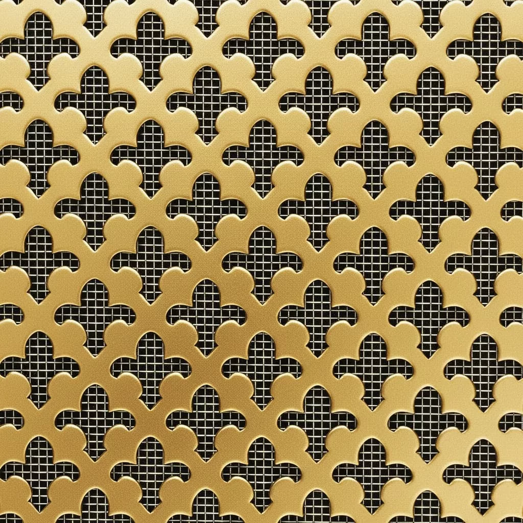 Fleur de Lis Polished Brass Decorative Grille - Image 2