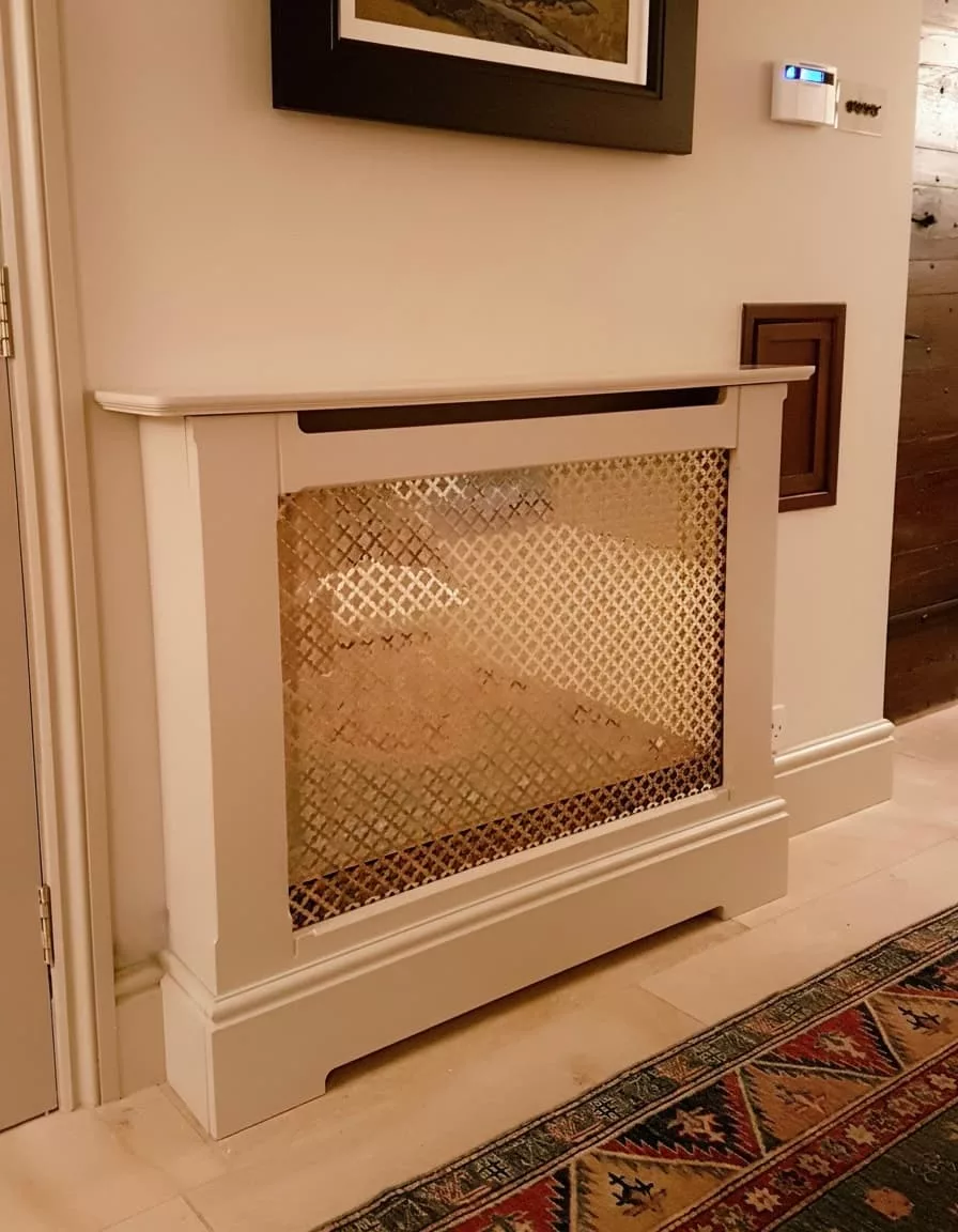 Cross Polished Brass Radiator Cabinet