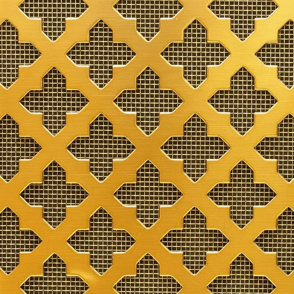 Cross Polished Brass Decorative Grille - Image 2