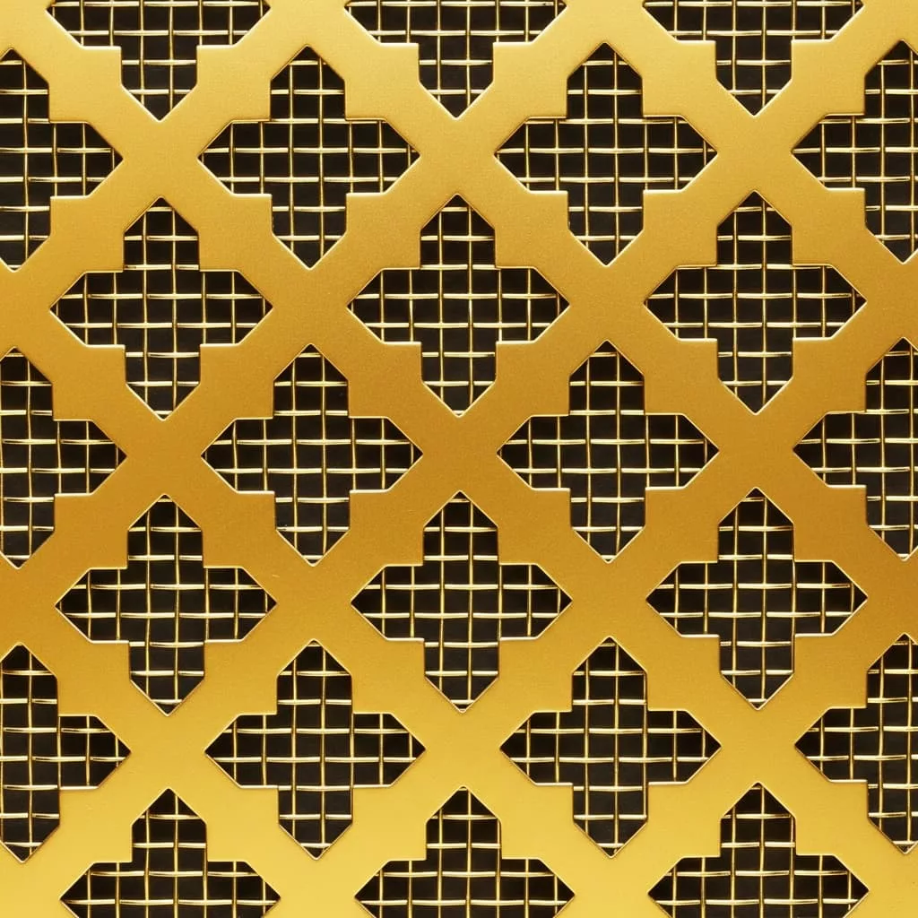 Cross Polished Brass Decorative Grille - Image 3