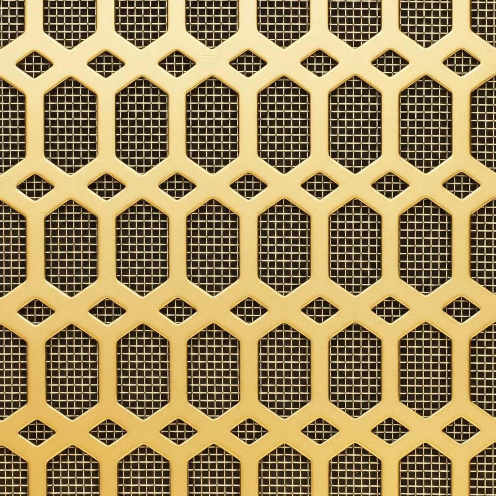 Honeycomb Polished Brass Decorative Grille - Image 2
