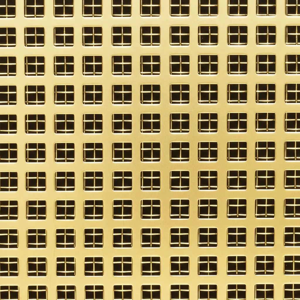 Square Polished Brass Decorative Grille - Image 2