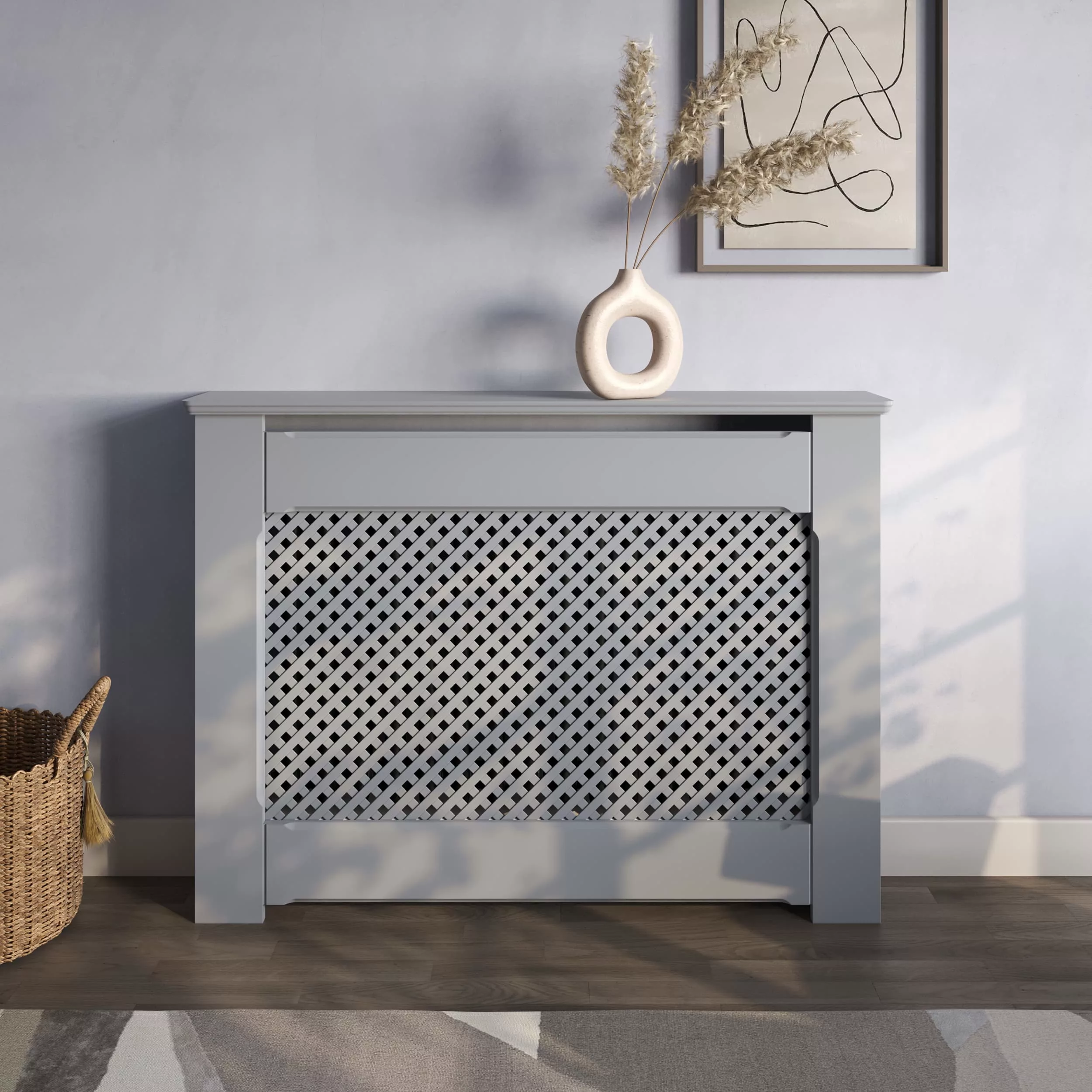 Wooden Lattice Radiator Cabinet - Image 4