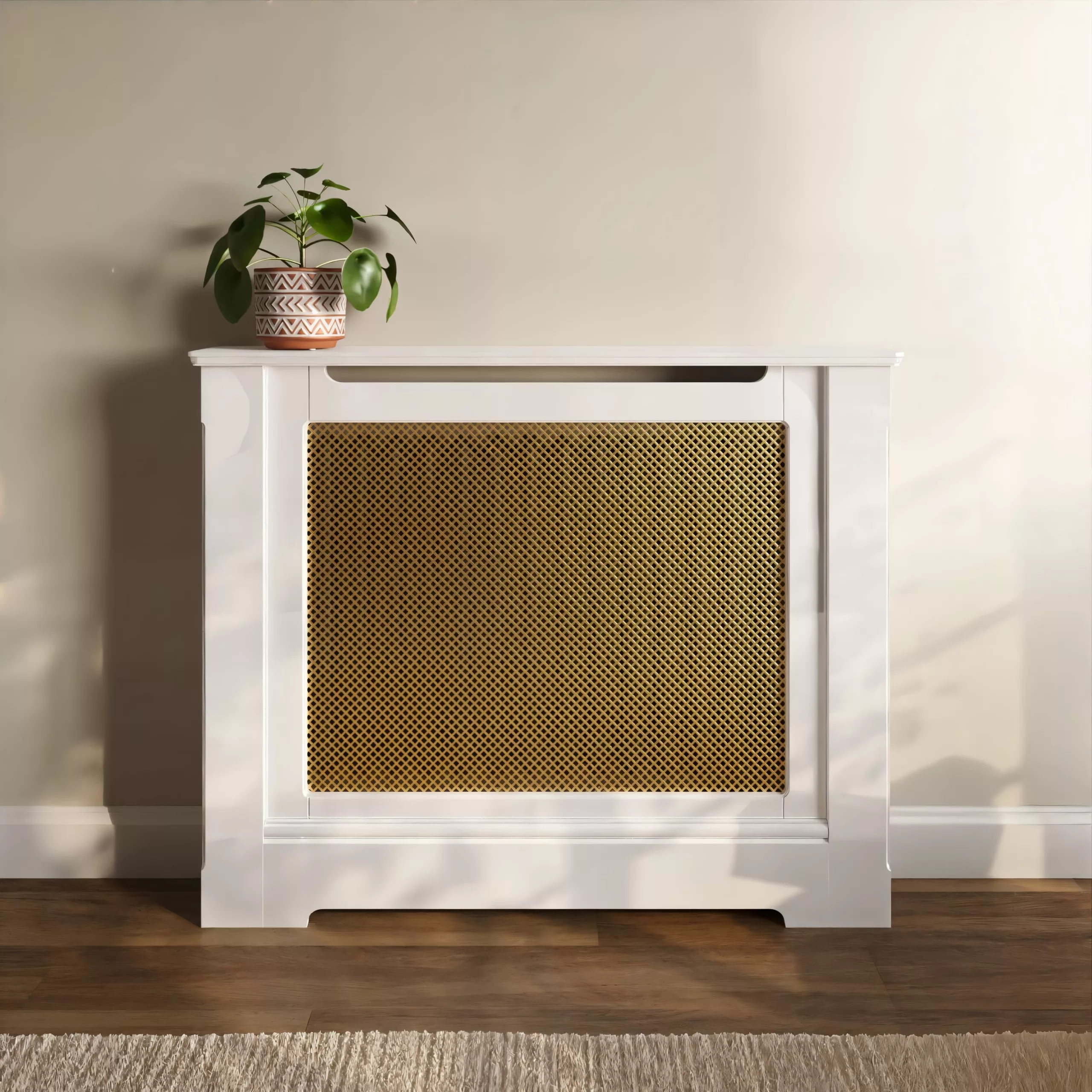 Diamond Polished Brass Radiator Cabinet