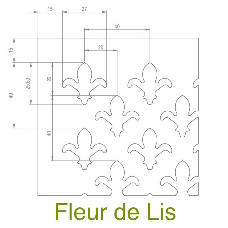 Fleur De Lis Lasercut MDF Decorative Grille - Image 2