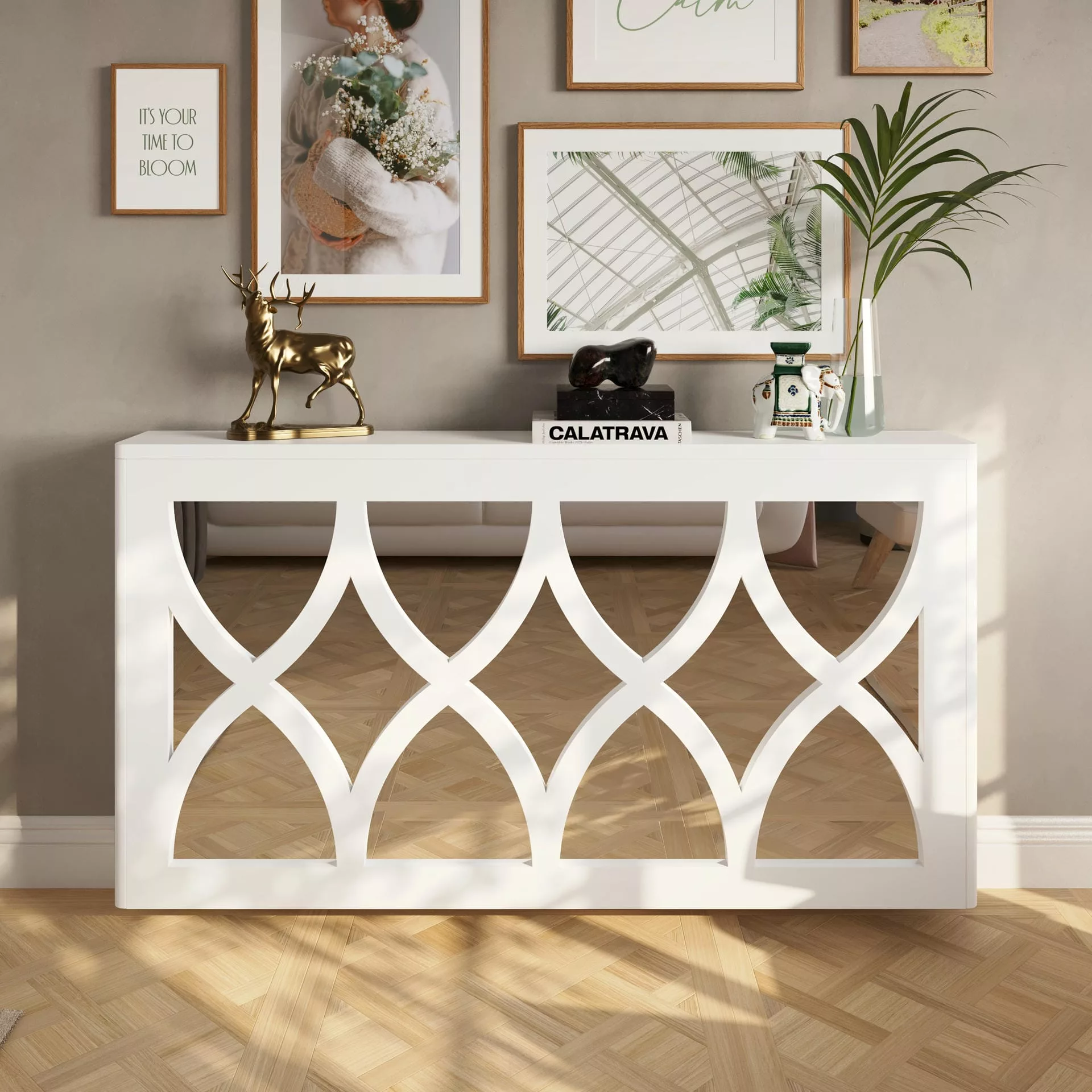 Hourglass Clip-on Mirrored Radiator Cover