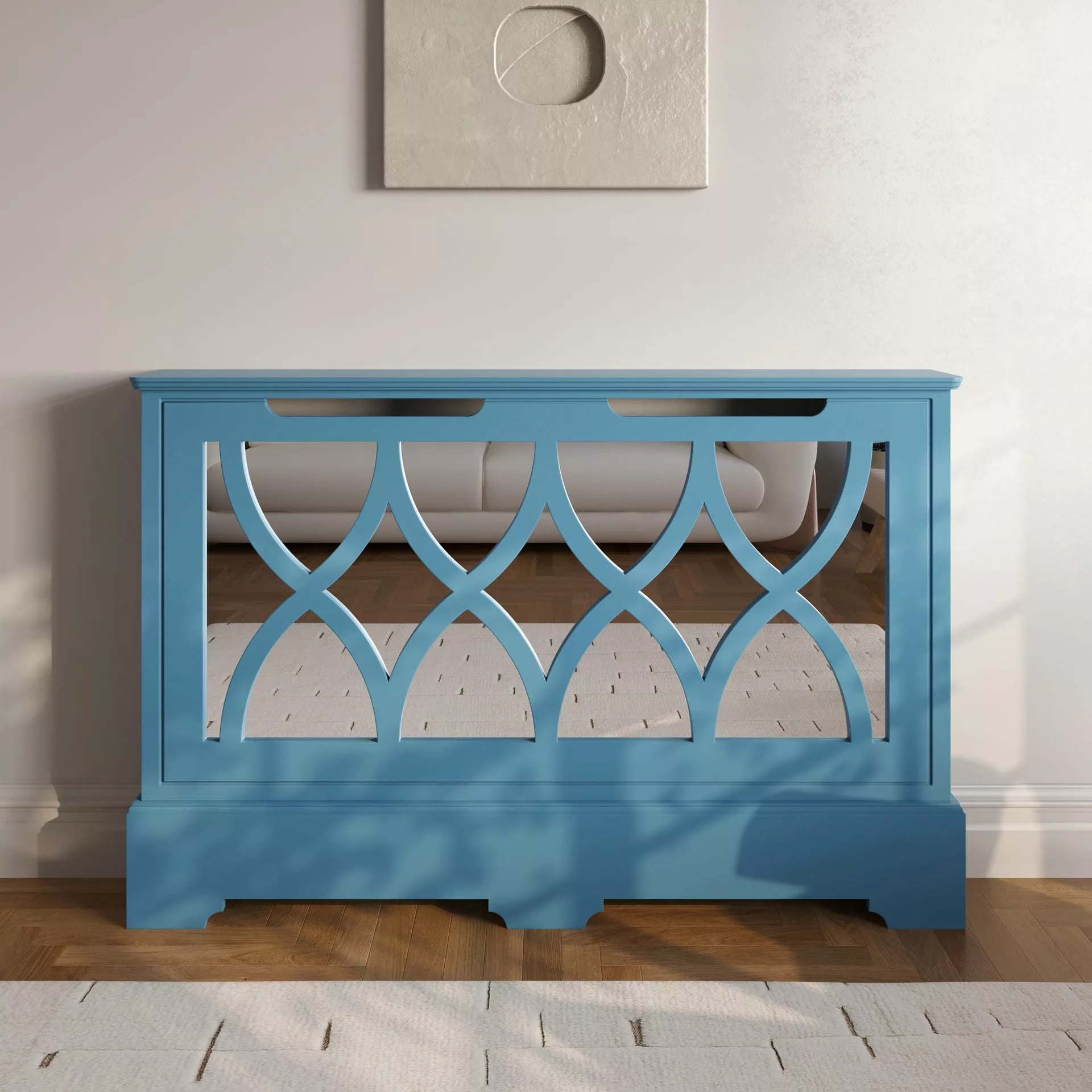 Hourglass Standing Mirrored Radiator Cabinet - Image 3