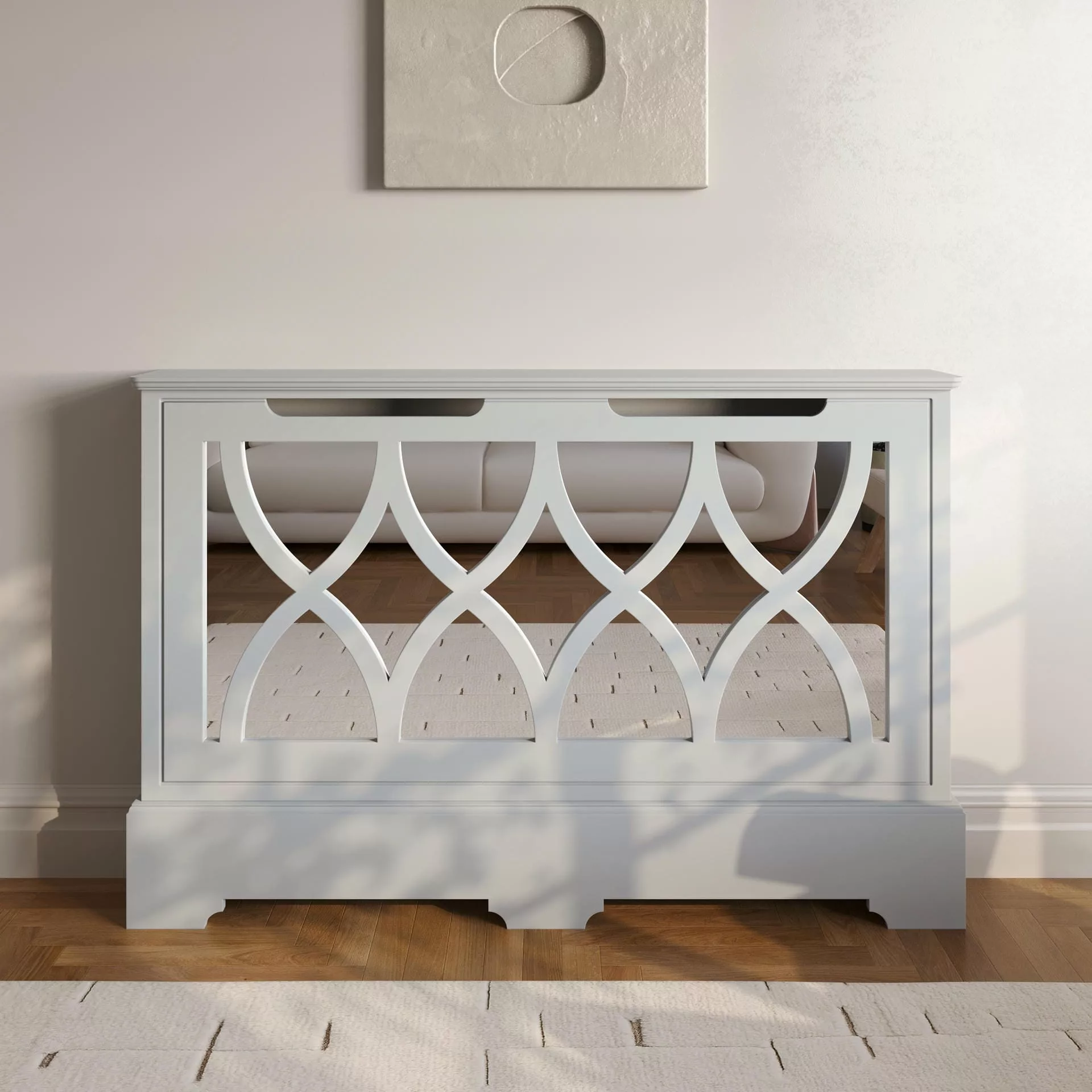 Hourglass Standing Mirrored Radiator Cabinet - Image 2