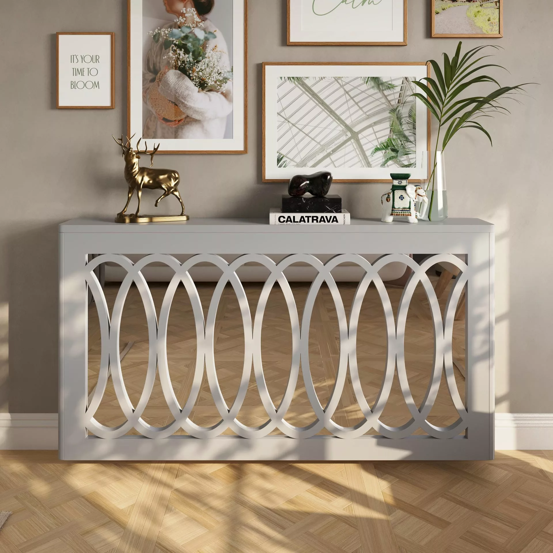 Interlaced Ovals Clip-on Mirrored Radiator Cover - Image 2