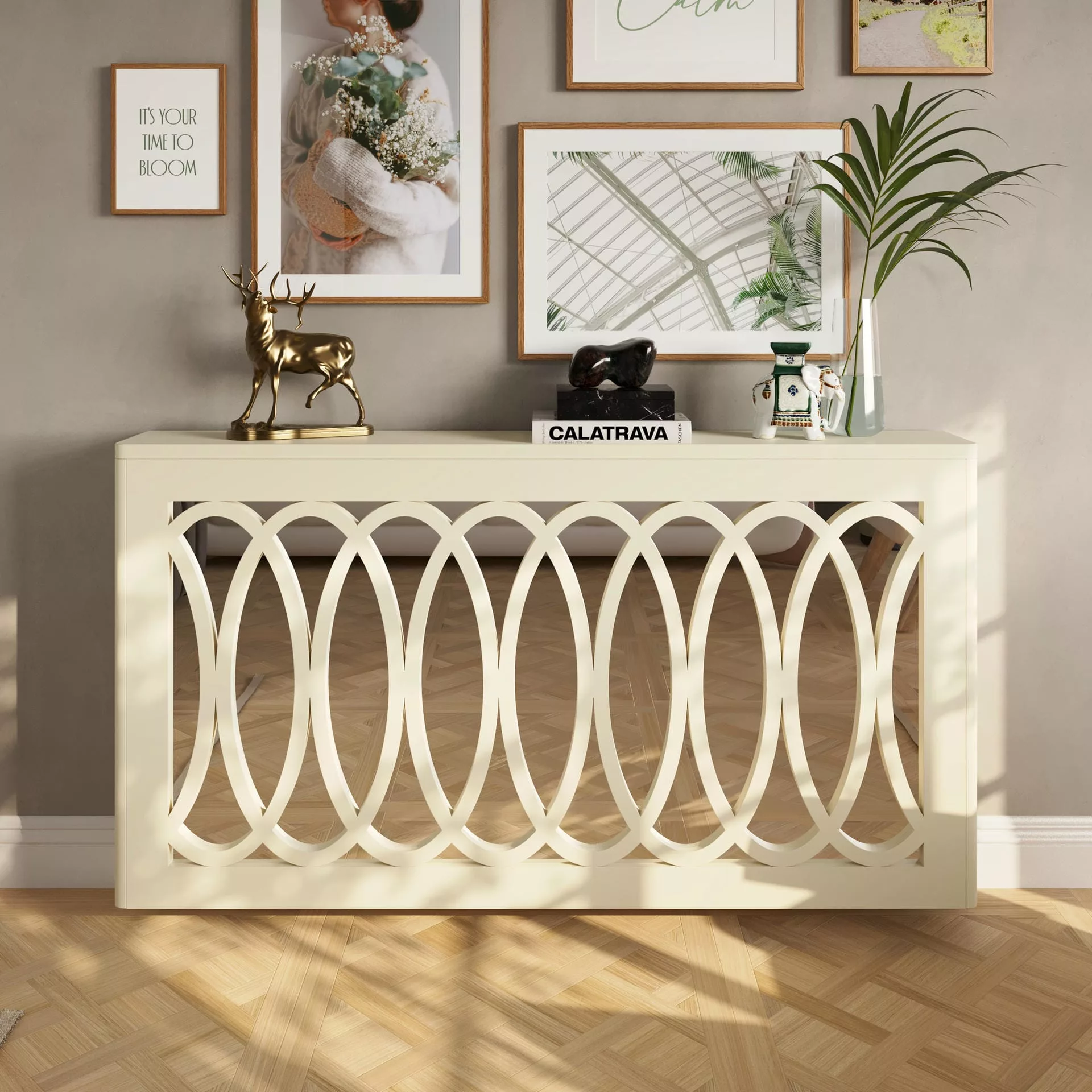 Interlaced Ovals Clip-on Mirrored Radiator Cover - Image 3