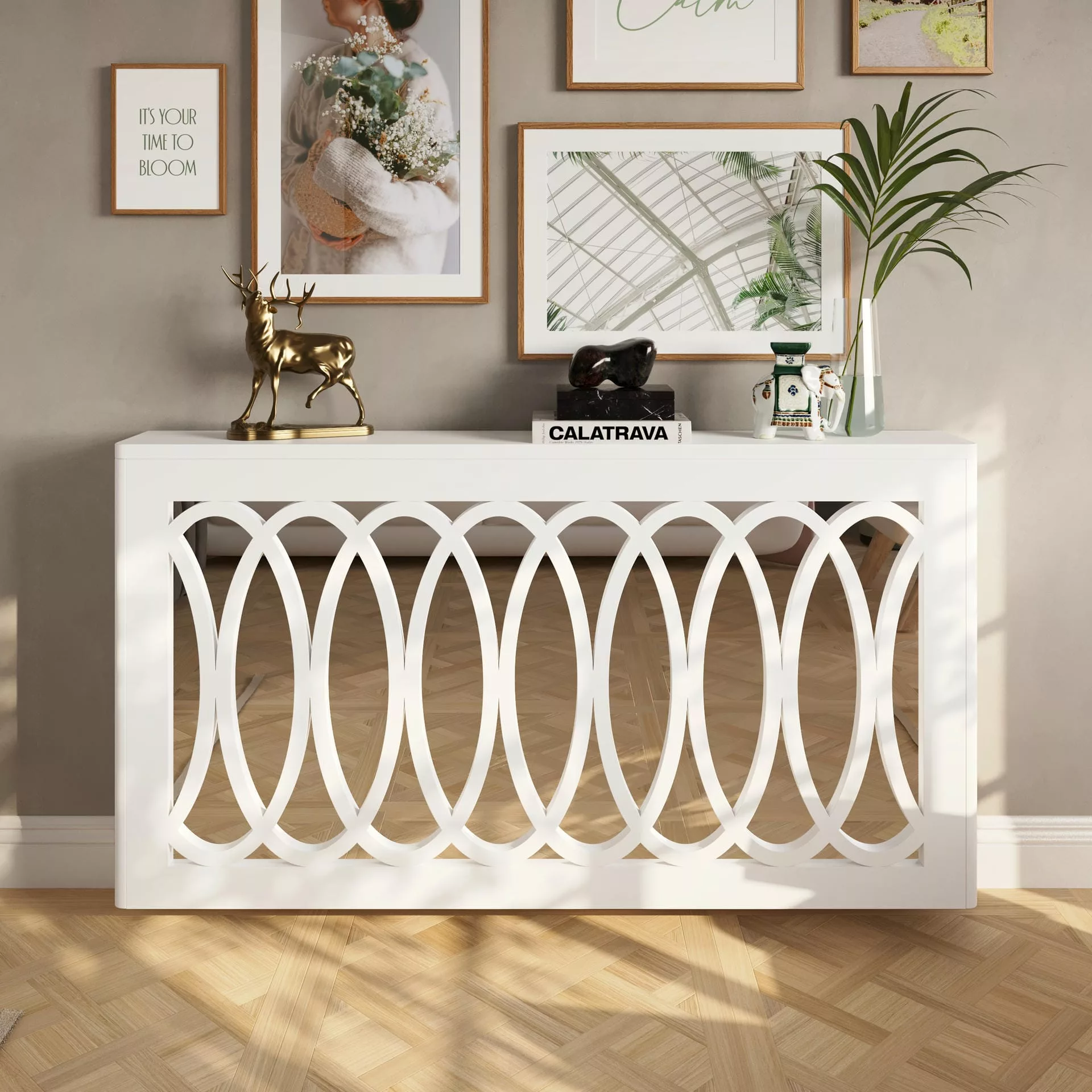 Interlaced Ovals Clip-on Mirrored Radiator Cover