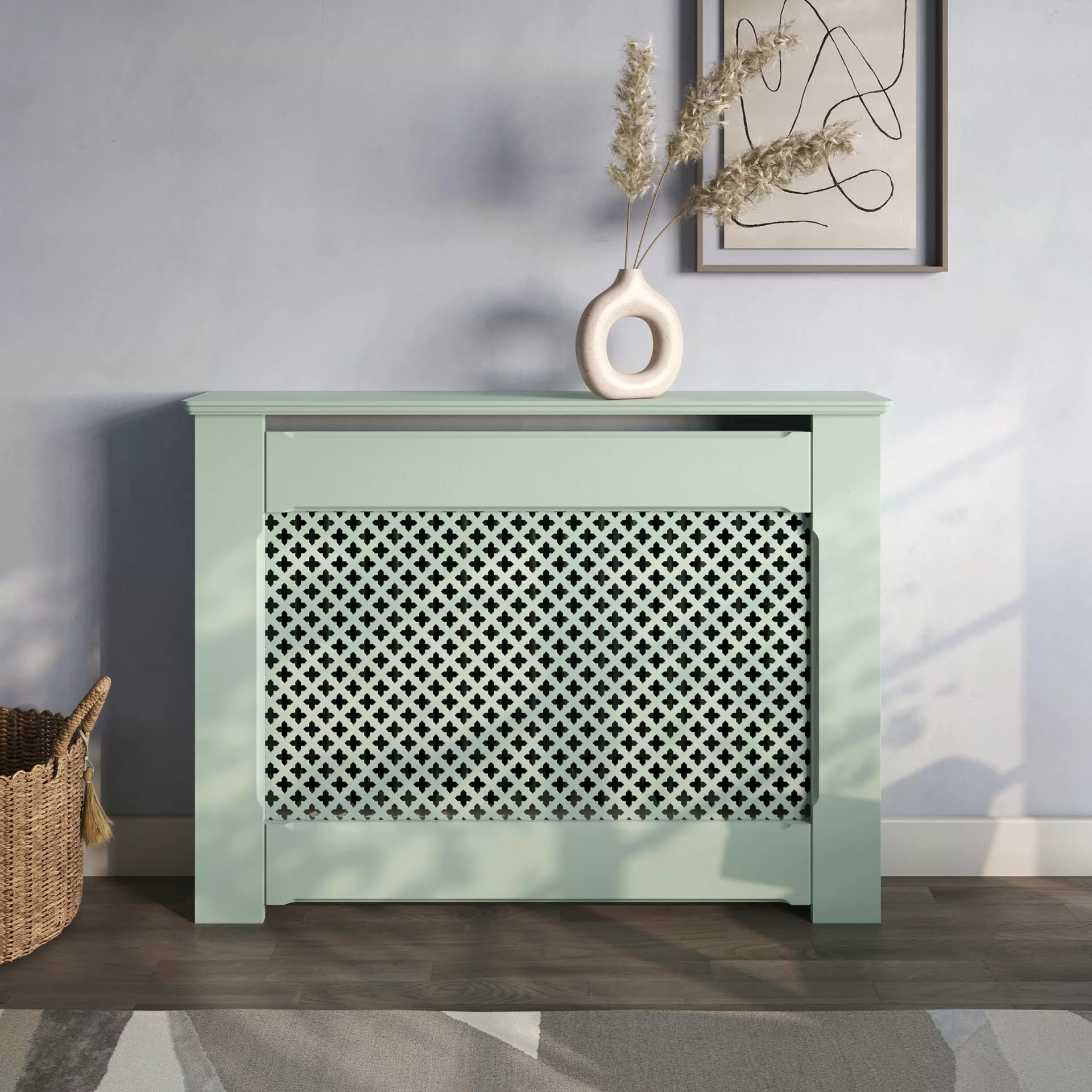 Cross Stamped MDF Radiator Cabinet - Image 3