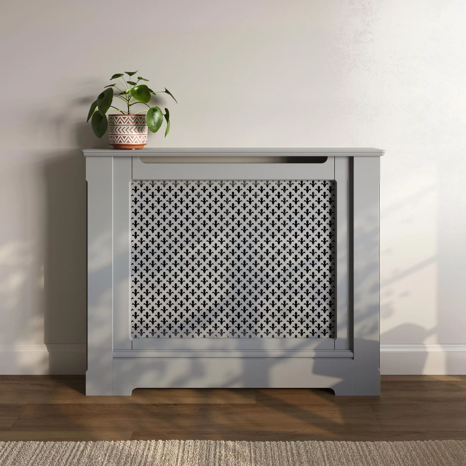 Fleur De Lis Stamped MDF Radiator Cabinet - Image 3