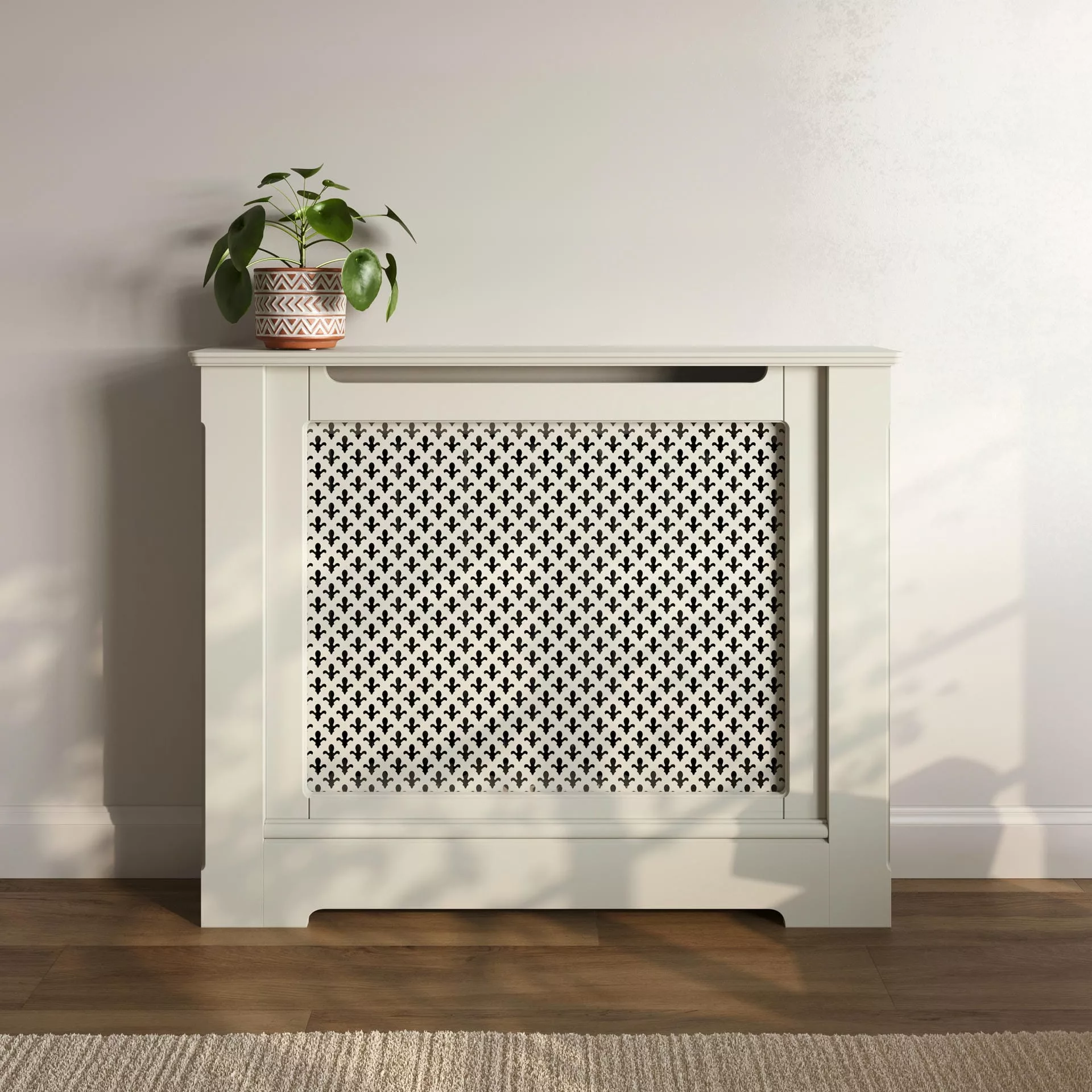 Fleur De Lis Stamped MDF Radiator Cabinet - Image 5