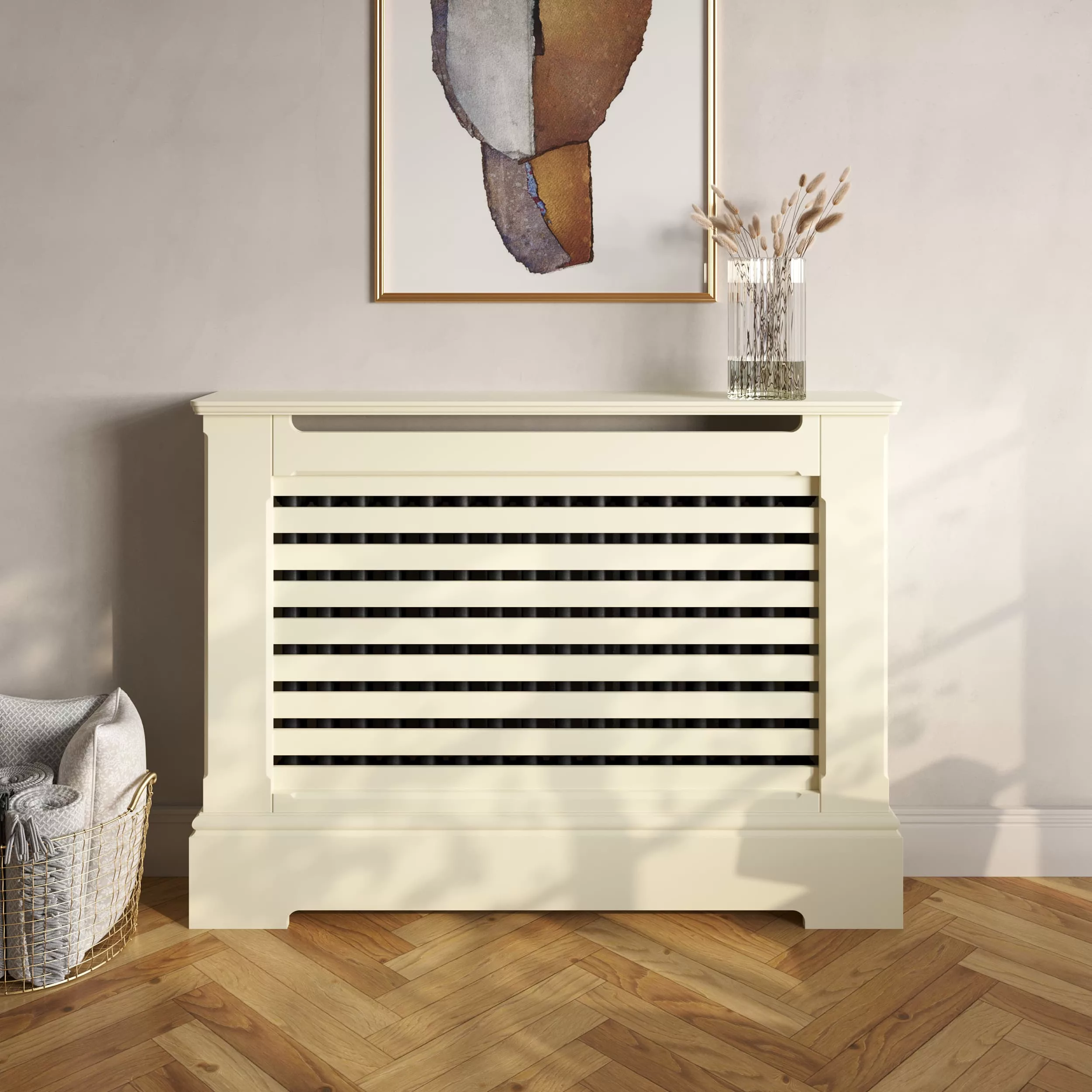 Horizontal Slats Standing Radiator Cabinet - Image 3