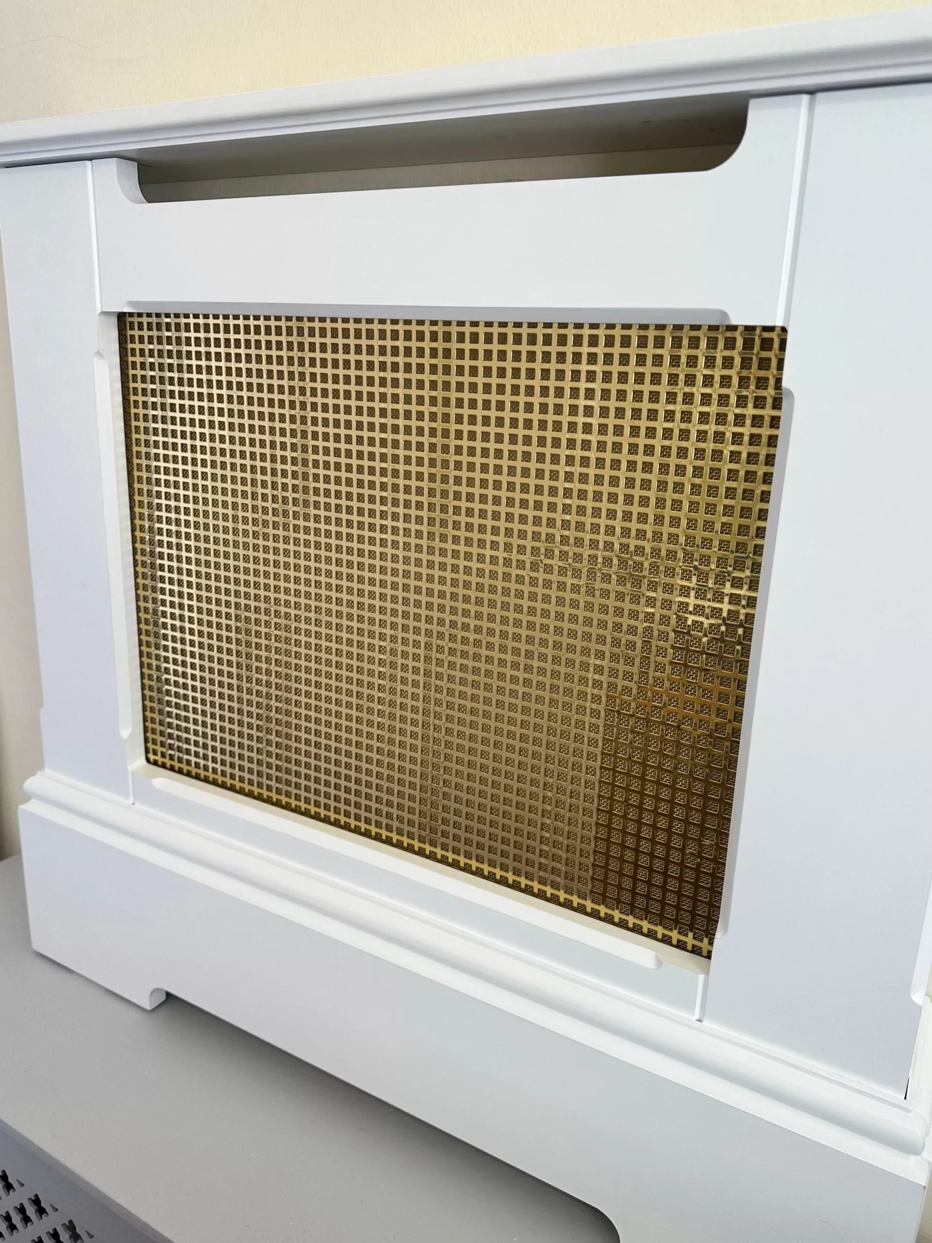 Square Polished Brass Radiator Cabinet