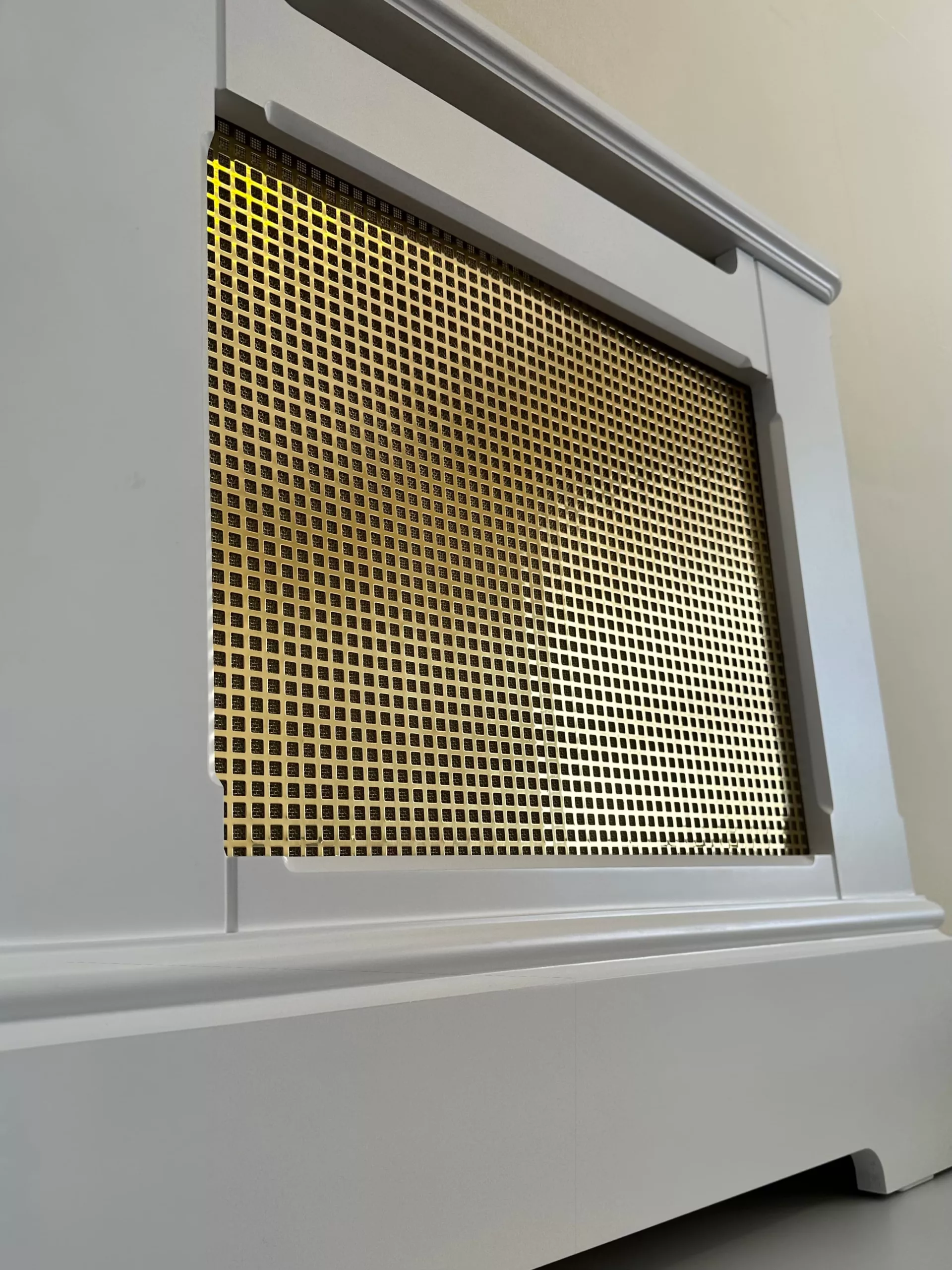 Square Polished Brass Radiator Cabinet - Image 4